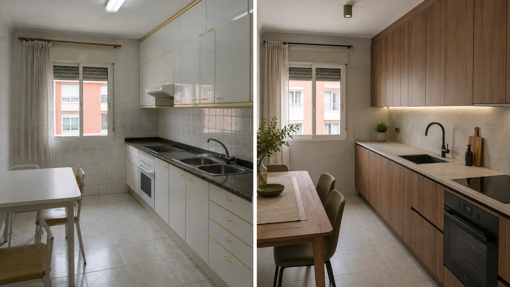 Antes y después de la cocina